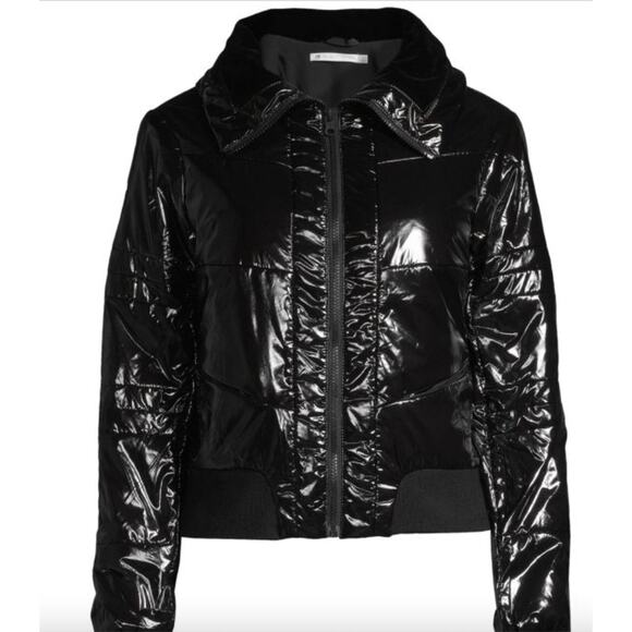 Blanc Noir Womens M Shiny Compression Down Puffer Winter Jacket Coat Resort - Picture 6 of 11